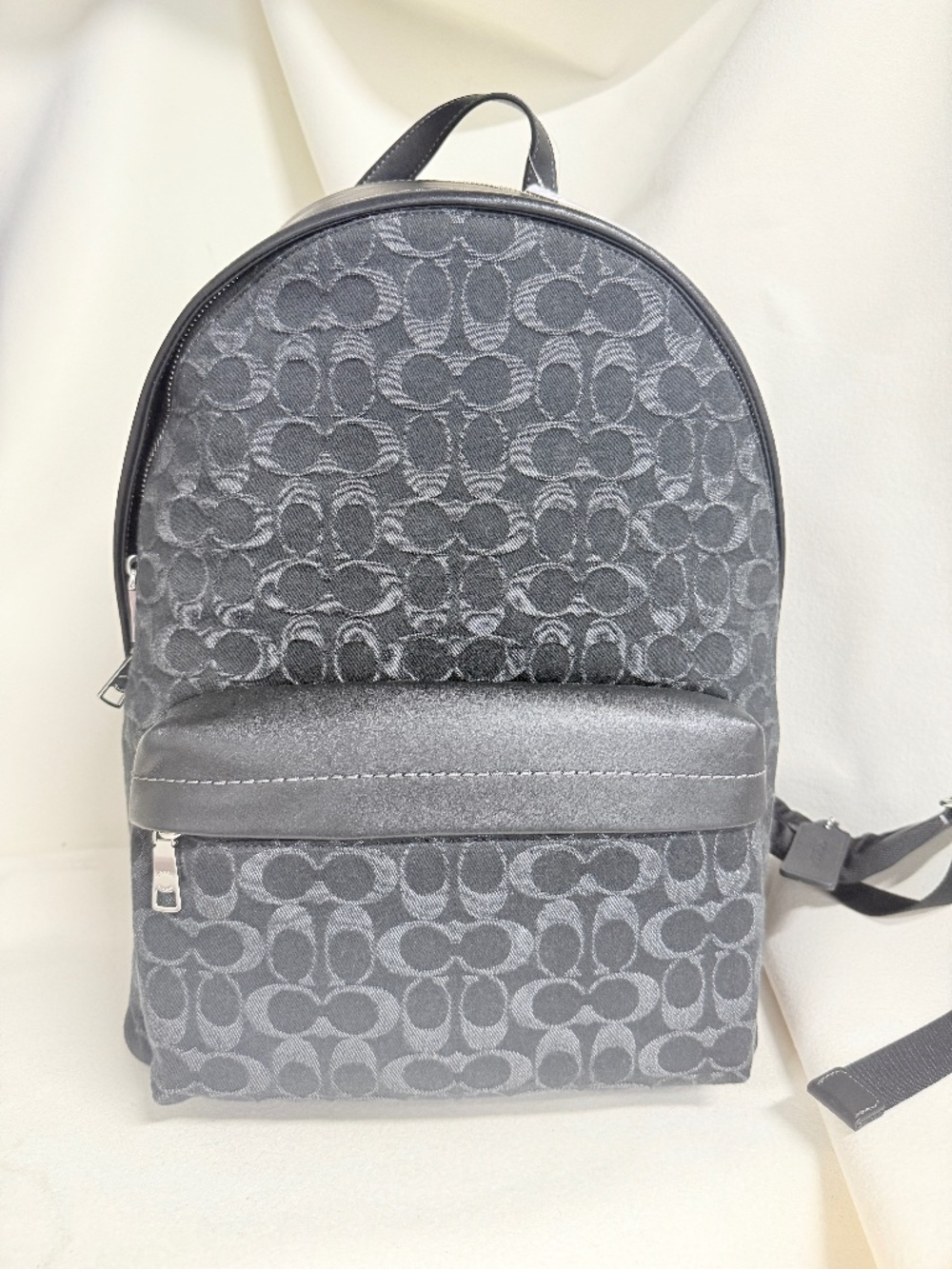NWT Coach Taylor Backpack in Signature Denim Silver/Black CDC49